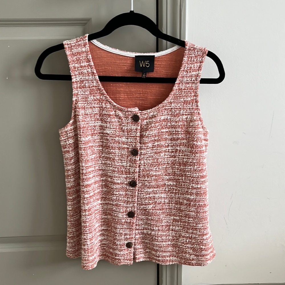 W5 Sleeveless Blouse with buttons. Size S.